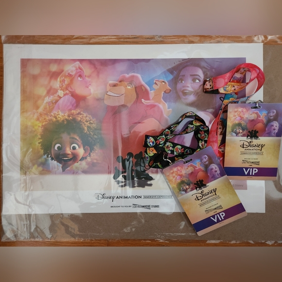 VIP disney animation poster and 2 lanyards - Picture 1 of 4
